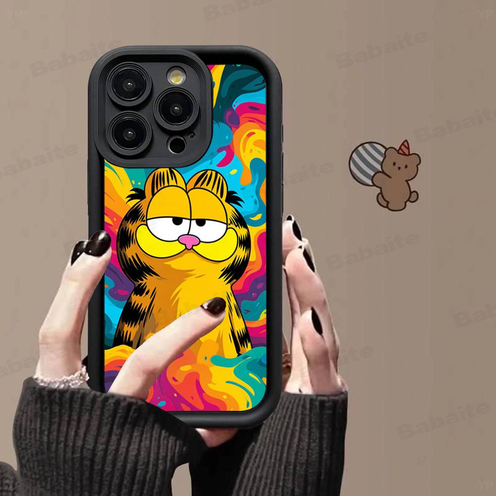 Кавайная Классическая Чехол-Кот G-garfields Для IPhone 17 16 15 14 13 12 11 Pro Max 16E Plus INS Мягкая Крышка