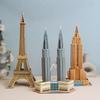 World Famous Buildings 3D Model Cardboard Puzzle for Children DIY Handmade Toys Desktop Decorations Kids Gift