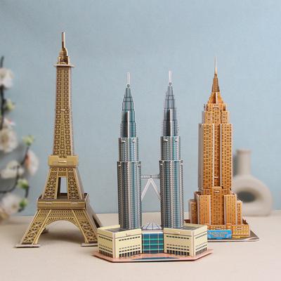 Всемирно известные здания, 3D модель, картонная головоломка для детей, игрушки ручной работы, украшения для рабочего стола, детский подарок