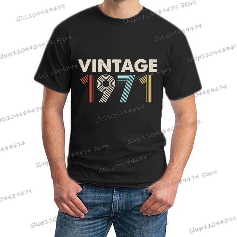 Мужская футболка с коротким рукавом Винтажный принт 1975 года Года рождения с 1970 по 1979 Дизайн Уличная одежда 50-летие Homme Camiseta