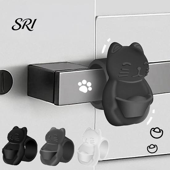 Adhesive-free Door Stopper Fortune Cat Wall Protector Shock Absorbing Elephant Stops Handle Bumper Shield Cushion Adhesive Free Guard for Silicone