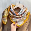 Spring New Sunset Carriage Plain Crepe Satin Silk Scarf Women's Versatile Mulberry Silk Small Square Scarf Silk Scarf