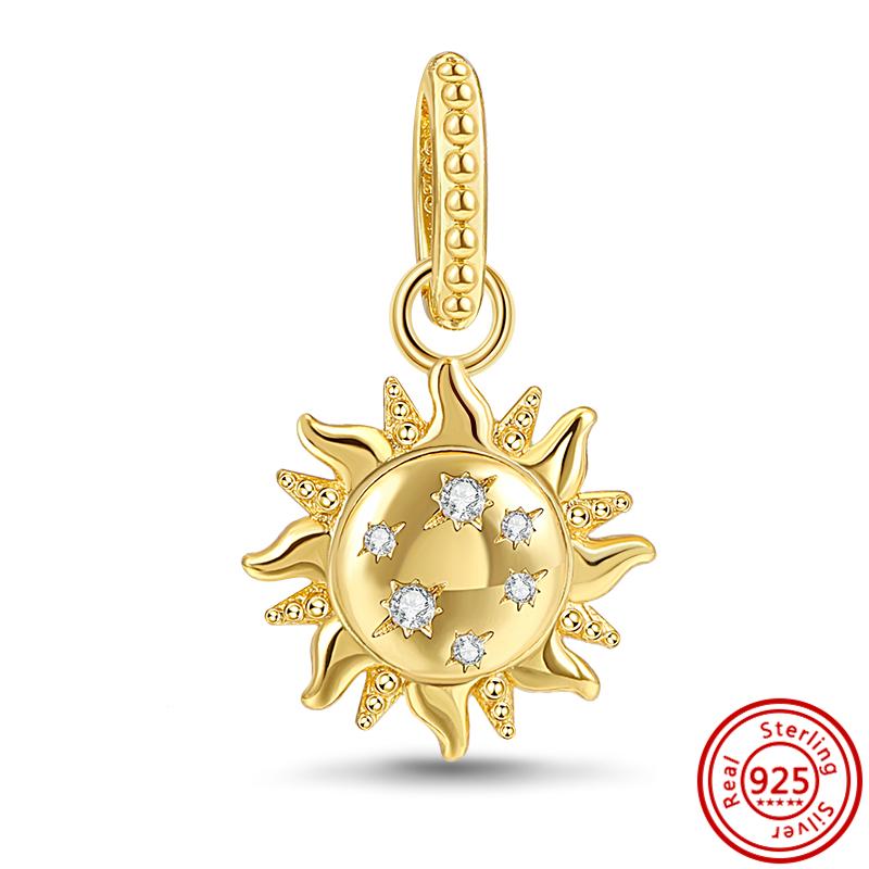 Новый 925 Серебряный Золотой Замок Ключ Пчела Солнечный Замок Красное Пламя Тонкие Бусины Подходит Оригинальный 925 Браслет Подвески DIY Изготовление Ювелирных Изделий