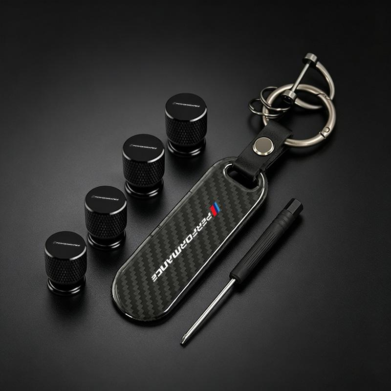 Car Valve Caps Wheel Tires Air Tyre Stem Protective Cover And Car Keychain For BMW M Emblem E46 E36 E34 F10 E90 F30 E53 E30 E87 IJOPV1