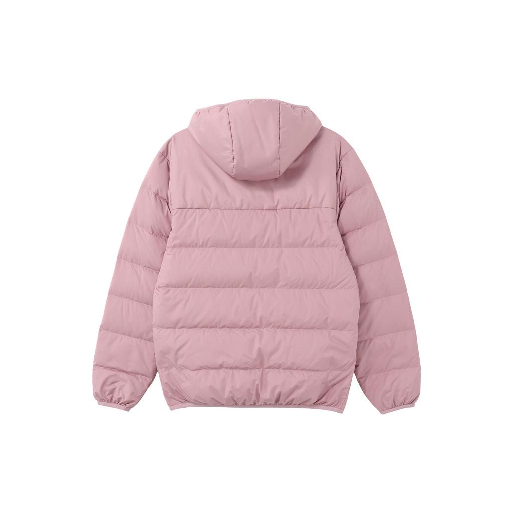 Adidas Logo Print Zip-Up Hooded Down Jacket Unisex Outerwear Purple HZ2596