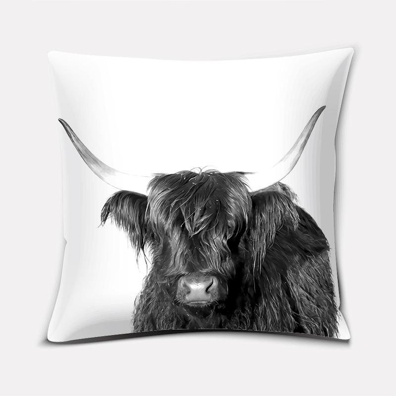 Супермягкая наволочка с рисунком шотландской горной коровы, диванная подушка, декоративная подушка