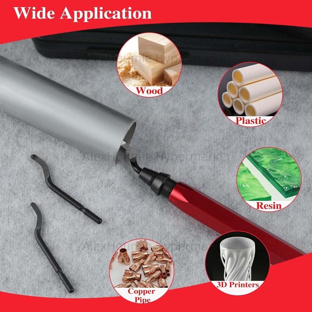 21PCS RB1000 Metal Deburring Tool Bulk Set Deburr Edge Cutting Tool with 360 Degree Rotary Head BS1010 Burr Removal Blades