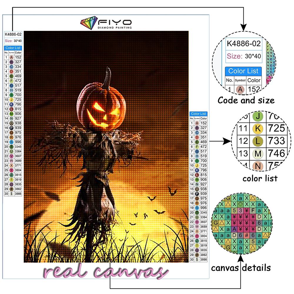 Алмазная вышивка Хэллоуин Страшная голова тыквы Человек 5D DIY Алмазная картина Вышивка крестом Горный хрусталь