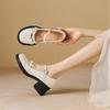 Модные женские туфли в стиле ретро с круглым носком и толстым каблуком на толстой подошве, новинка 2024 года, туфли Мэри Джейн с мелким бантом для женщин Zaptos Mujer