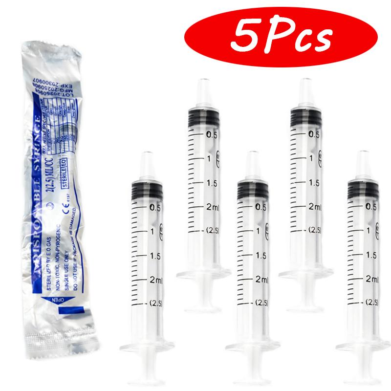 5-100 Pcs 2/2.5ml Plastic Syring Individually Packaged Nutrient Syringe Measuring For Animal Food Feeding Tools Without Needles