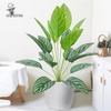 Artificial Red Double Line Leaf Bonsai for Home and Office Decor