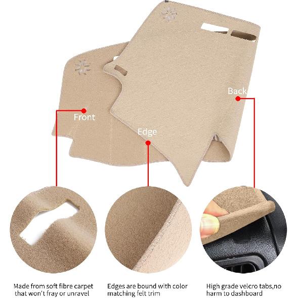 Накладка на приборную панель Подходит для 2004-2006 Lexus RX330, 2007-2009 RX350, 2006-2008 RX400H, Коврик-накладка на приборную панель с отверстиями для центрального динамика(бежевый)