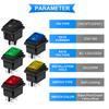 5 шт. клавишный переключатель переменного тока 16A/250V 20A/125V DPST вкл/выкл водонепроницаемая мини-кнопка 5 цветов (Черный/Красный/Зеленый/Желтый/Синий) 4 штифта 2 положения
