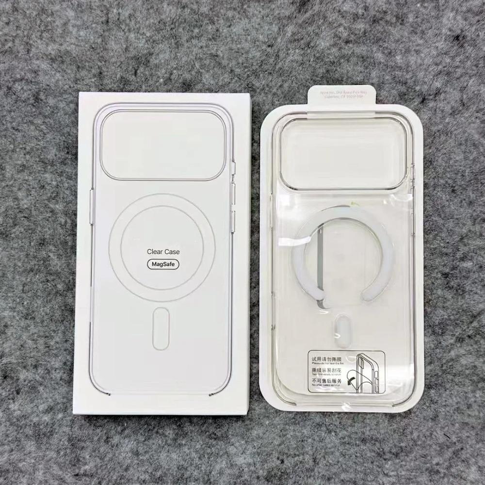 Оригинальный прозрачный чехол Magsafe для официальных iPhone 17 16 15 14 Pro Max, беспроводная зарядка, противоударная защитная накладка
