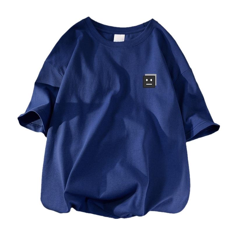 Мужская футболка с коротким рукавом Новая Свободная Повседневная Корейская Модная Одежда Мужская С Принтом Круглый Вырез Узор Модная