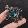 Neon Apatite Pendant Copper Wire Wrapped Pendant Gemstone Pendant Copper Wire Wrap Jewelry Handmade Tortoise Pendant Unique Jewelry For Gift