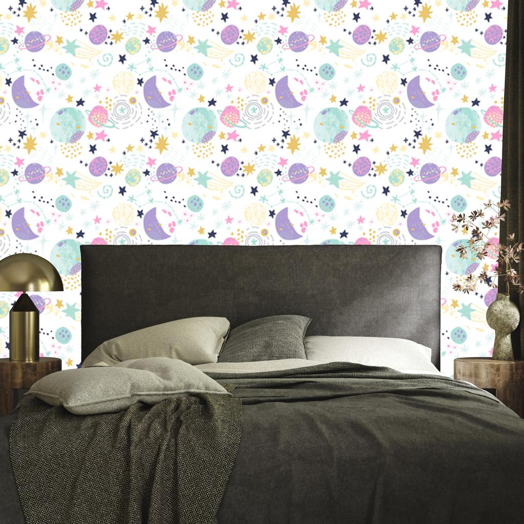 Shooting stars and planets wallpaper for living room and bedroom 50x1000