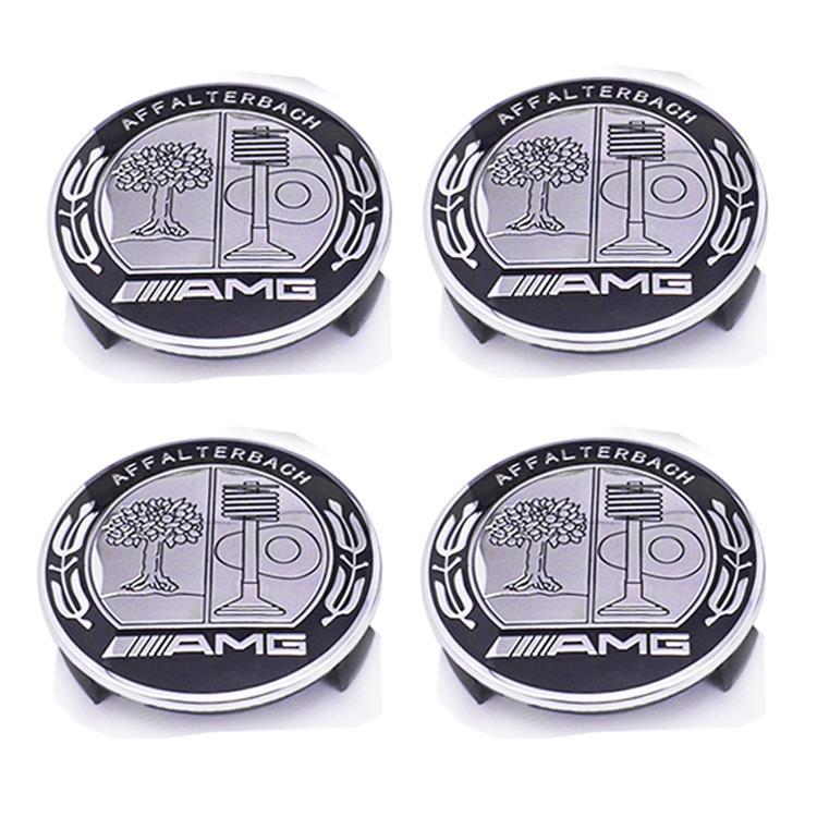 FSI1 4PC 75mm Car Wheel Center Hub Cap Tire Rim Cover For Mercedes Benz AMG Apple Tree B W204 W205 W213 W221 W177 GLA GLC CLA Sticker