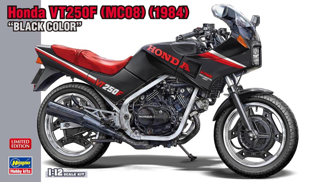 Hasegawa Honda VT250F 1984 Black Color Plastic Model Kit 21755 1/12 (MC08)