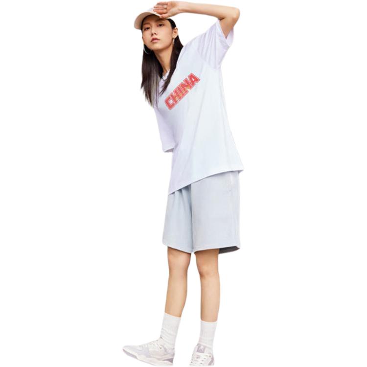 Футболки Li Ning Унисекс Белые С Круглым Вырезом Тонкие Прямого Покроя YTST053-1