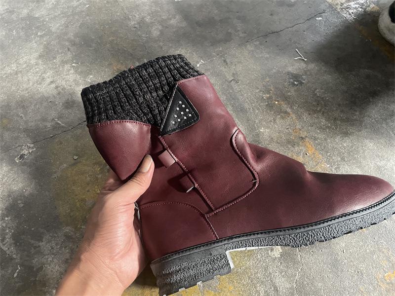 Мода 2024 года женские сапоги до середины голени вязаные женские сапоги на платформе флокированные летние туфли женские туфли ретро сапоги новые Botines Para Mujeres