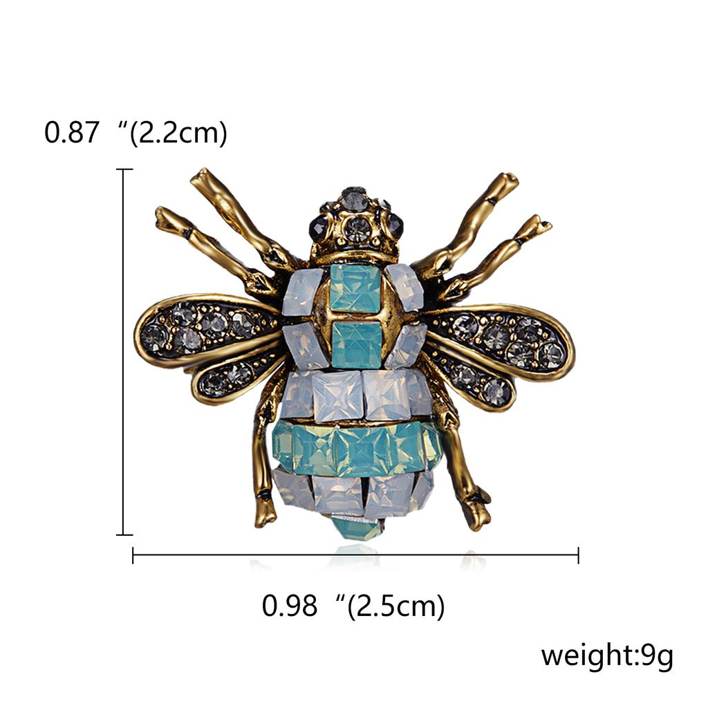 Rinhoo Delicate Little Bee Brooch Crystal Rhinestone Insect Ant Flying Bee Animal Honeybee Enamel Pins Broach Needle Badge Gifts