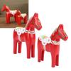2pcs Hand Painted Swedish Wooden Horse Figurine Dalecarlian Horse Ornaments for Home Wedding Supplies