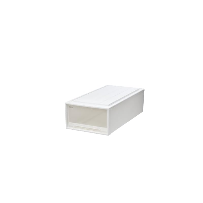 Tenma Fits Контейнер для хранения вещей для шкафов, 39 см (W) x 74 см (D) х 23 см (ЧАС), Складной ящик для хранения одежды, Белый прозрачный, 74-39M