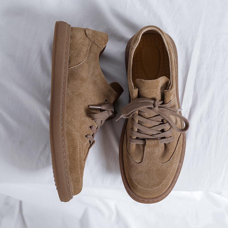 Мужские замшевые повседневные кеды на весну 2025 года с круглым носком 8004-R