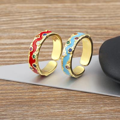 Nidin Горячая Распродажа 6 Цветов Медь Инкрустация Циркон Шарм Открытые Кольца Регулируемые Для Женщин Мужчин Помолвочное Свадебное Вечеринка Пальцевые Украшения