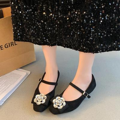 Мода 2025 Весна Дизайнерские Хрустальные Женские Туфли Мэри Джейн Модные Неглубокие Балетки Лаконичные Уличные Туфли на Мягкой Подошве