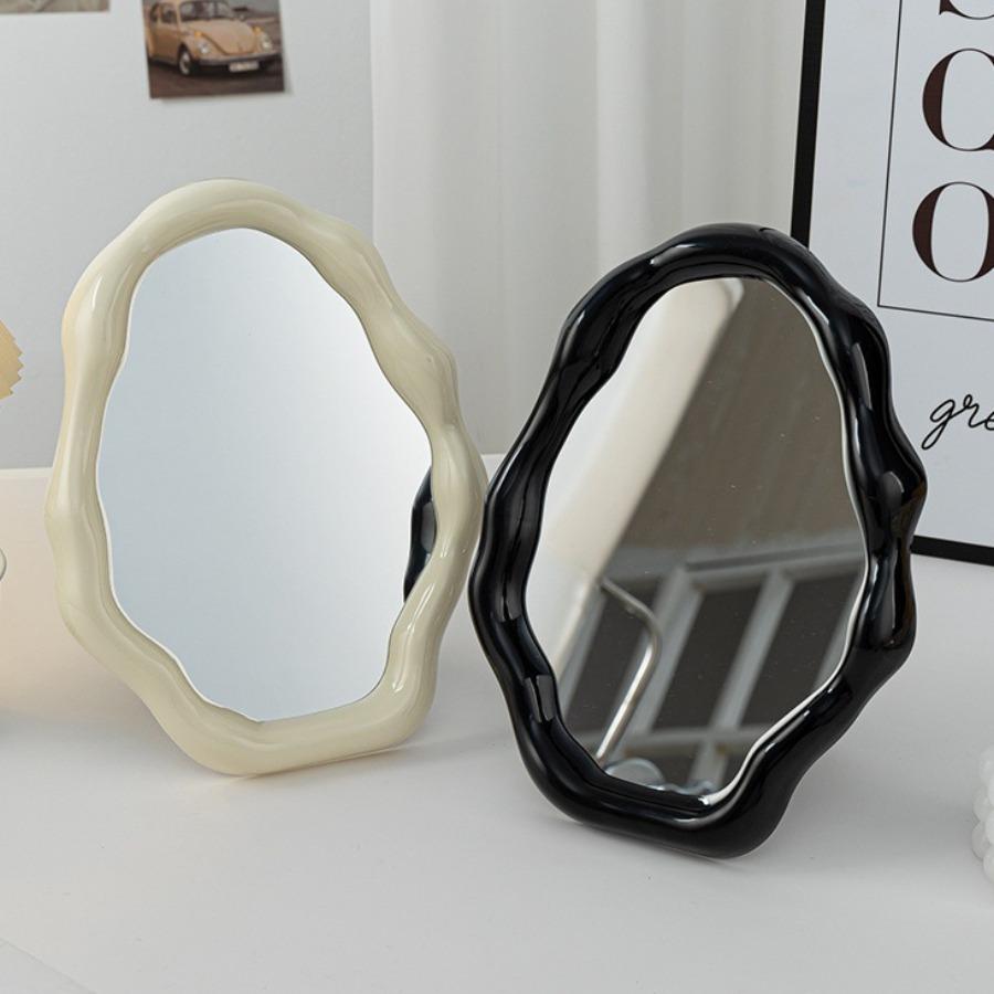 Зеркало для макияжа в скандинавском стиле, нестандартное зеркало для спальни, туалета, офиса, общежития, регулируемое настольное зеркало для эстетического косметического декора