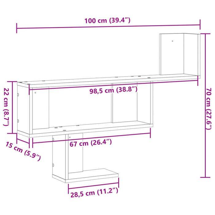 VidaXL Wall Shelf Sonoma Grey 100x15x70 Cm Engineered Wood 853196