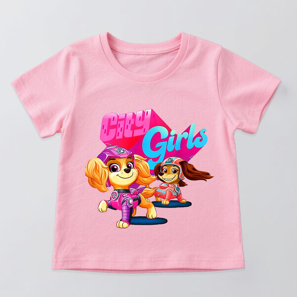 Paw Patrol Skye Liberty Graphic T Shirt Girls Casual Summer Clothes Kids Fashion Tee Top