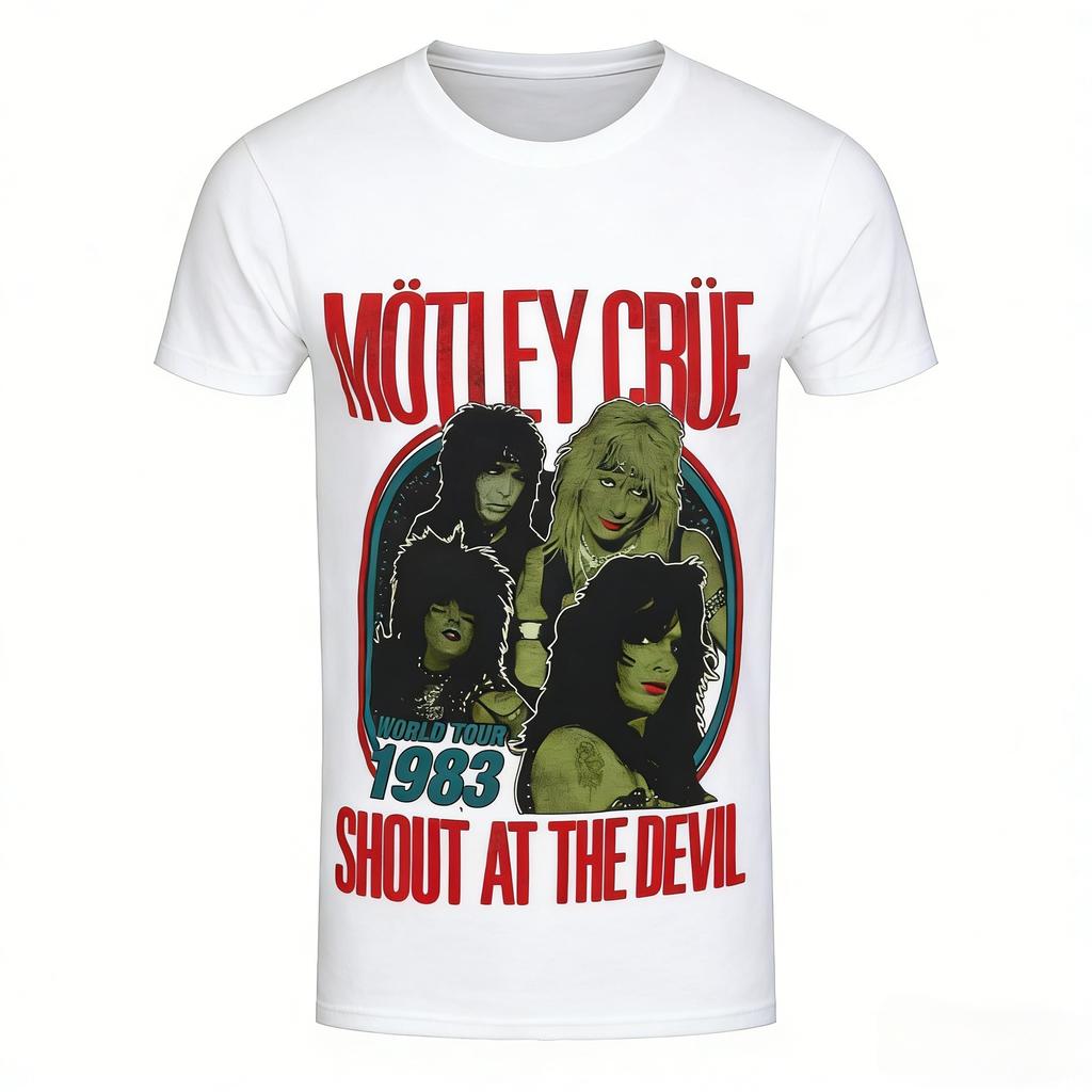 Новая Футболка Motley Crush Металл Рок-группа Дымная Улица 3D Нейтральная Ретро Харадзюку Американская Круглый Вырез Топ Мужская Одежда