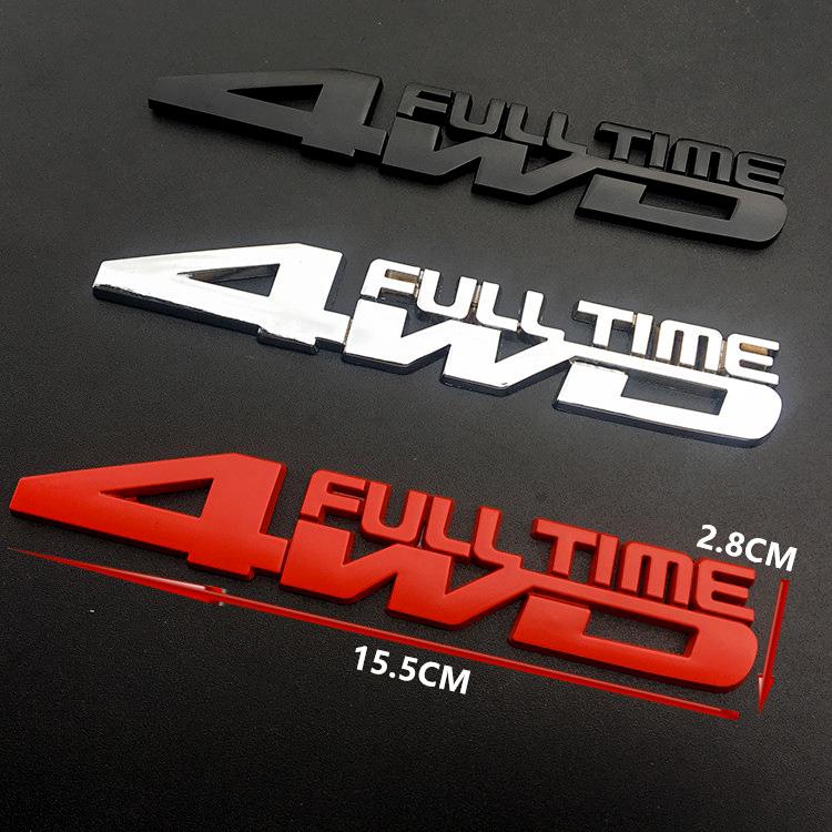 1pcs 4WD Metal 3D Chrome car stickers Badge Decal car Styling full time 4wd Sticker for Mitsubishi Mazda TOYOTA Cadillac FORD cnkym77