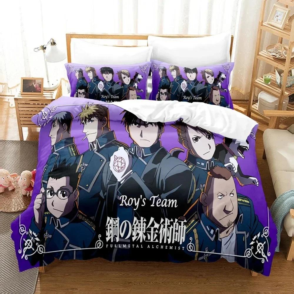 Anime Fullmetal Alchemist Bedding Set Duvet Cover Bedroom Comforter Single Twin King Size Quilt Cover Home Textile