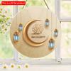2D Flat 20*20cm1pc Happy Eid Mubarak Golden Moon and Lanterns Patterns Exquisite Round Wooden Pendant, Celebrate Ramadan Good Quality Ceiling Hanging