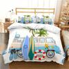 3D Печатный Автобус Серфборд с Рисунком Пальмы Постельное Покрывало Наволочка Роскошный Домашний Текстиль Мультяшный Автомобиль Кемпинг Комплекты Пододеяльников