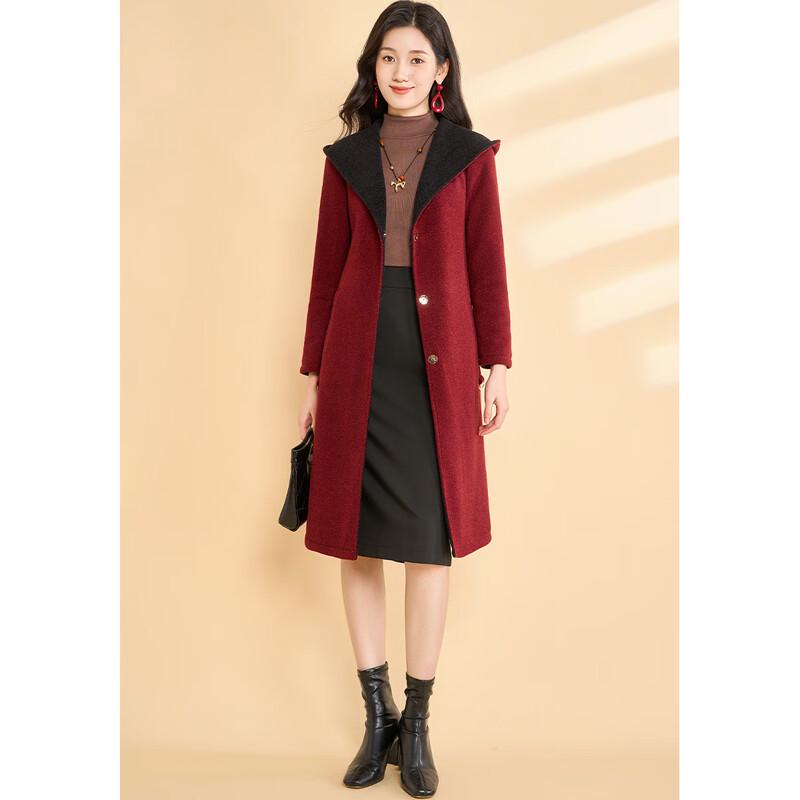 Kobel Elegant Double-Sided Hooded Wool Blend Coat