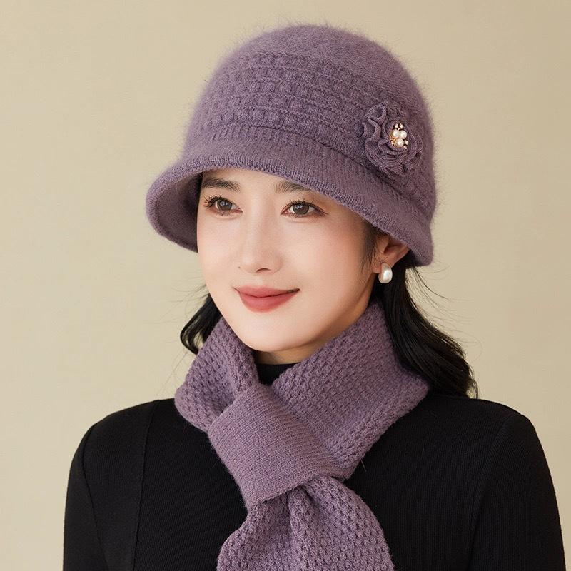 Шляпа Женская зимняя теплая шляпа-ведро Шерстяная шляпа Шляпа-котелок