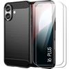 Protective Case - BOOLING - for iPhone 16 Plus - Shockproof - 2 Tempered Glasses - Black