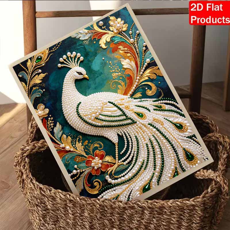 Pearl Painting Art Painting Kit for Adults and Beginners, Elegant Peacock Sparkling Painting Craft Home Wall Decor Handmade Gift Art