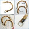 1pcs Chic Handmade Woven Bag Accessories, Resin Bamboo Style Handles, DIY Crafting Replacement Carry Loops for Handbags
