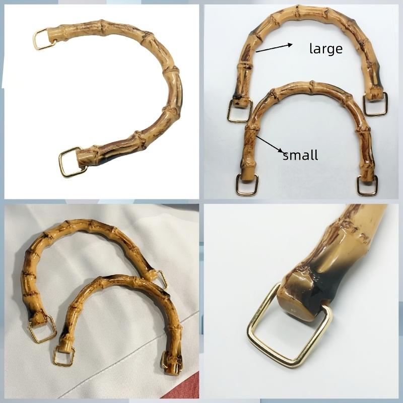 1pcs Chic Handmade Woven Bag Accessories, Resin Bamboo Style Handles, DIY Crafting Replacement Carry Loops for Handbags