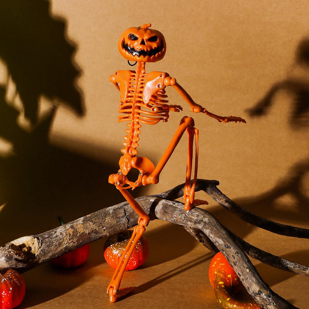 House Decoration Anatomical Toys Halloween Human Skeleton Body Figurine Bone Model Pumpkin Skull
