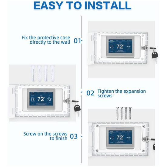 Крышка термостата с замком, прозрачная, простая установка, универсальный замок для термостата, защита термостата