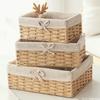 Woven Storage Baskets Organizers Kitchen Sundries Storage Baskets Cosmetics Snack Storage Box Desktop Organizer Container