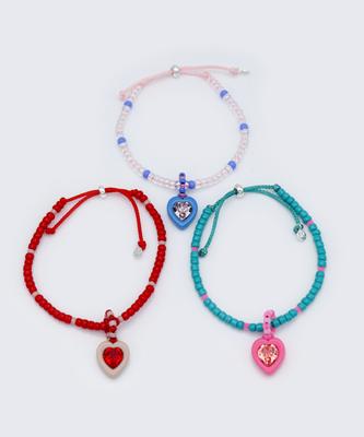Браслет Bonbeau из бусин Swarovski цвета камня-сердца Узелковый браслет Bonbeau из бусин Swarovski цвета камня-сердца