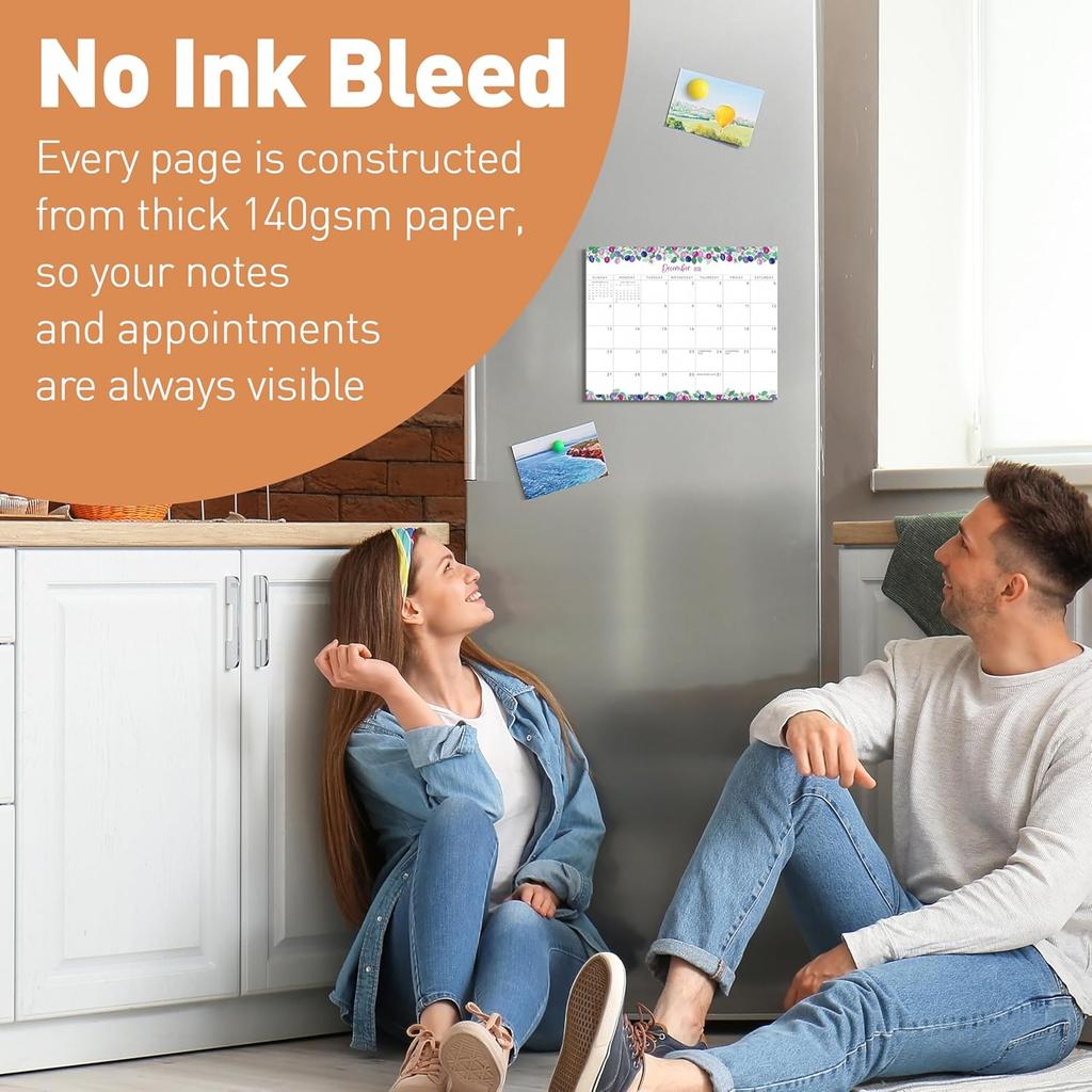 S&O Fruity Magnetic Fridge Calendar from July 2025-Dec 2026 - Tear-Off Refrigerator Calendar to Track Events & Appointments - 18 Month Magnetic